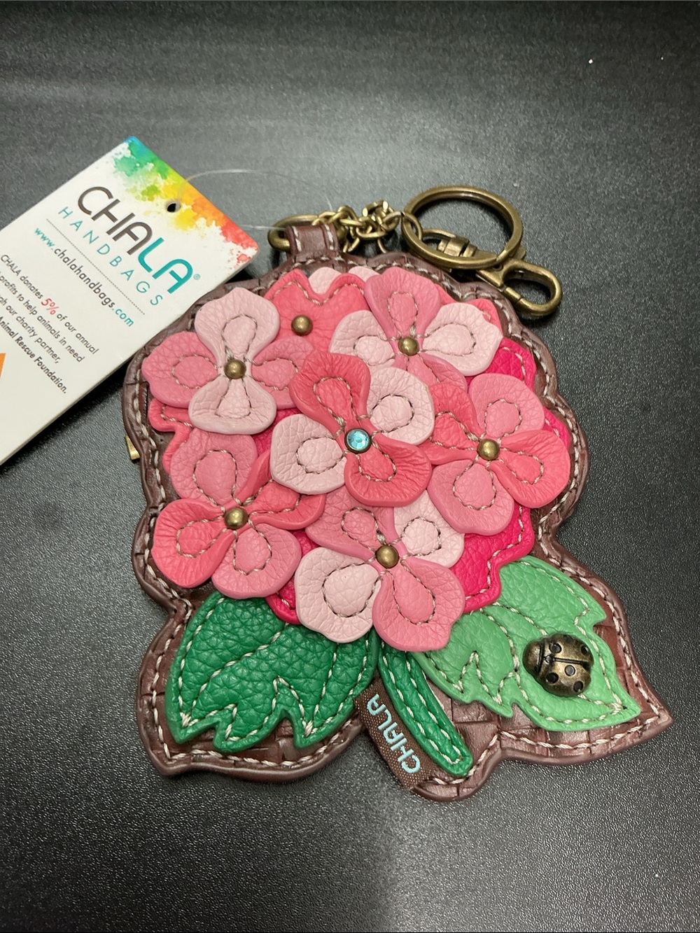 Chala Plant Life Collection Hydrangea Coin/Bag Charm NWT
